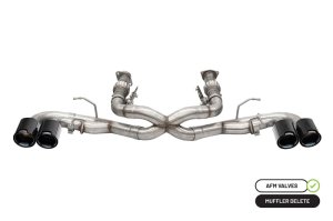 Chevrolet Corvette Performance Exhaust - CORSA Performance - Cat-Back Xtreme with 4.5in Carbon Fiber Tips - Black PVD - `20-`25